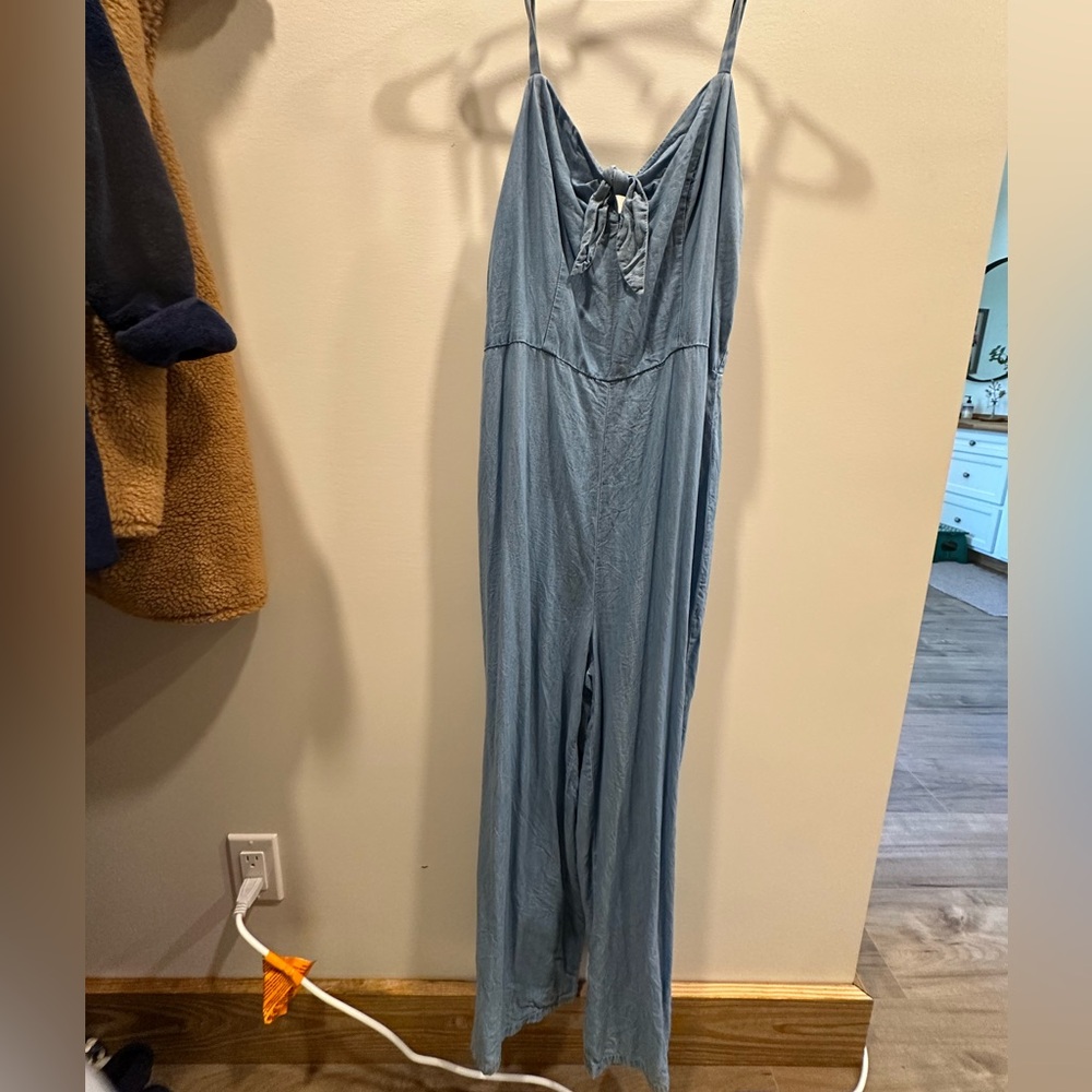 Blue Spaghetti Strap Jumpsuit